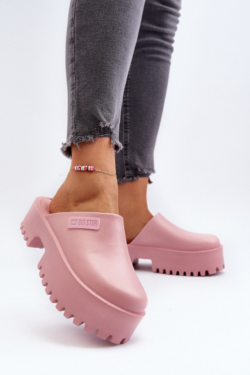Women's Slides with Chunky Sole Big Star NN274020 Pink