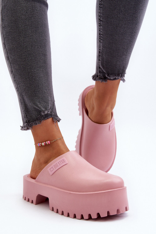 Women's Slides with Chunky Sole Big Star NN274020 Pink