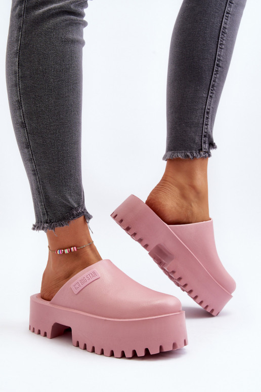 Women's Slides with Chunky Sole Big Star NN274020 Pink