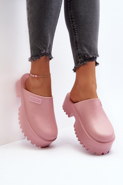 Women's Slides with Chunky Sole Big Star NN274020 Pink