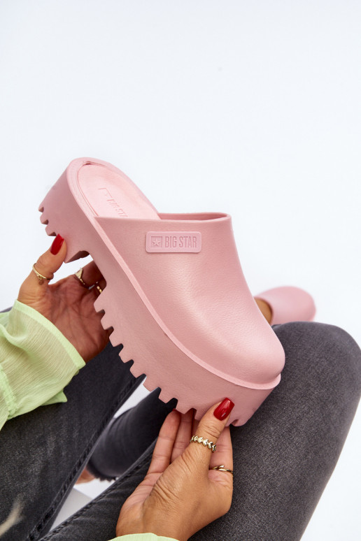 Women's Slides with Chunky Sole Big Star NN274020 Pink