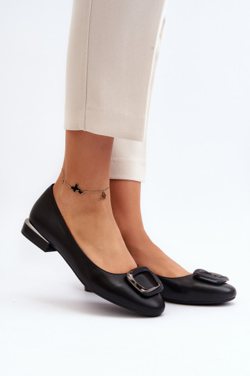 Ballet Flats with Buckle Sergio Leone BL203 Black 2