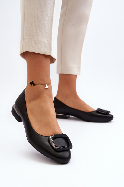 Ballet Flats with Buckle Sergio Leone BL203 Black