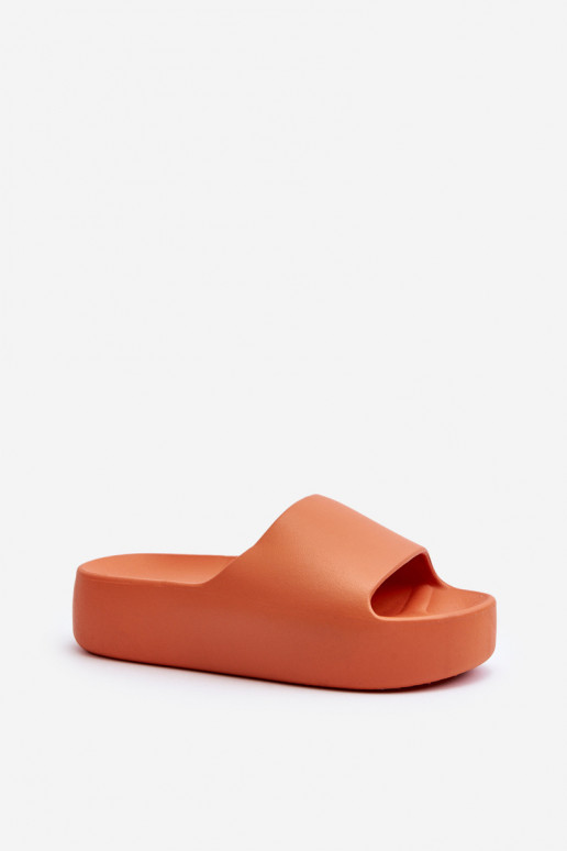 Women's Slides on Thick Sole Orange Oreithano Women's Slides on Thick Sole Orange Oreithano