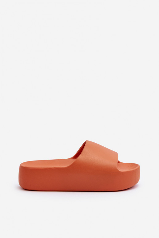 Women's Slides on Thick Sole Orange Oreithano Women's Slides on Thick Sole Orange Oreithano