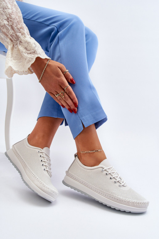 Leather Women's Sports Sneakers Beige Lalnai Leather Women's Sports Sneakers Beige Lalnai