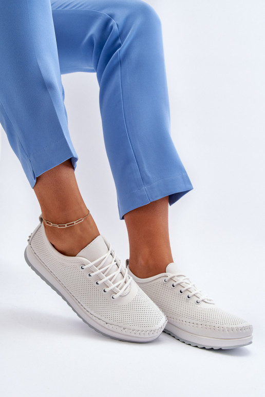 Leather Women's Sports Sneakers Beige Lalnai Leather Women's Sports Sneakers Beige Lalnai