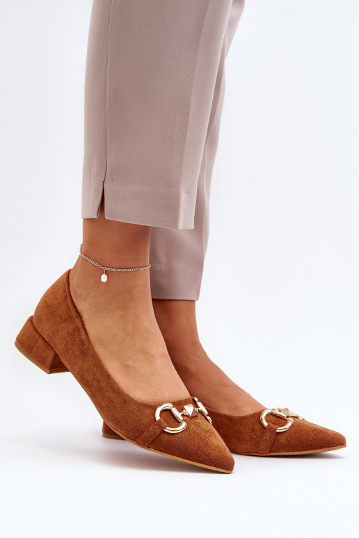 Suede Ballerina Flats with Pointed Toe Camel Ethere Suede Ballerina Flats with Pointed Toe Camel Ethere
