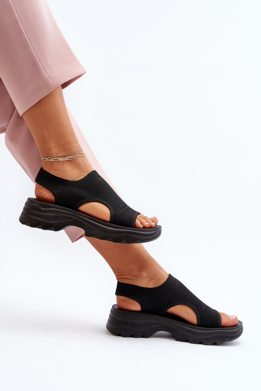 Women's Sport Sandals on Thick Sole Black Deinaleia