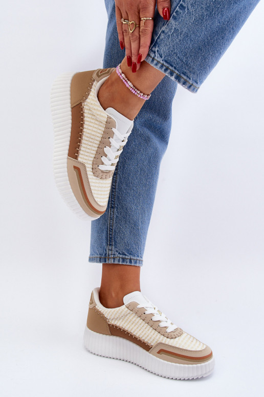Women's Platform Sneakers in Beige Redala