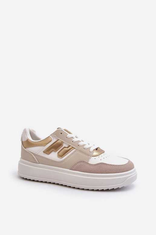 Damskie Niskie Sneakersy Beżowe Regines