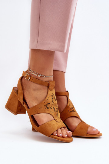 Low Heel Sandals Camel Eleriva 2