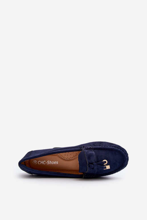 Women's Navy Classic Suede Moccasins Ontala Women's Navy Classic Suede Moccasins Ontala