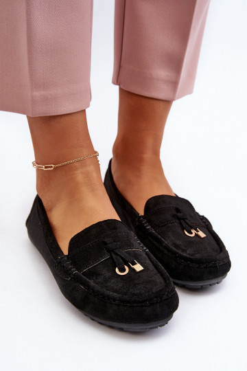 Women's Classic Black Suede Moccasins Ontala 2