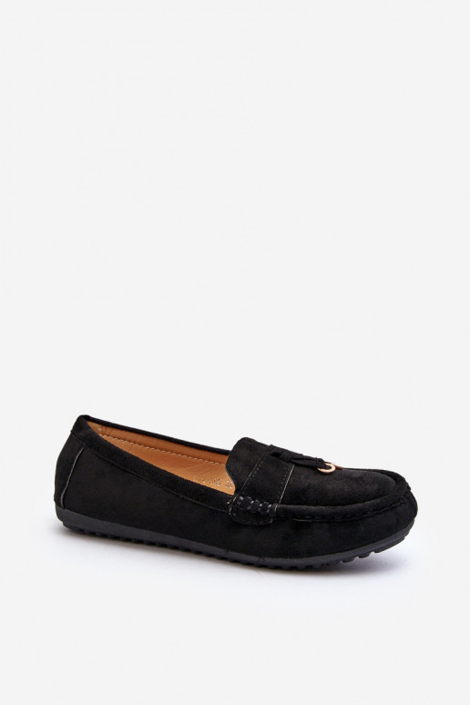 Women's Classic Black Suede Moccasins Ontala Women's Classic Black Suede Moccasins Ontala