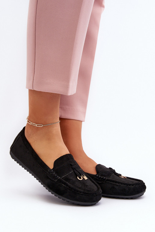 Women's Classic Black Suede Moccasins Ontala Women's Classic Black Suede Moccasins Ontala