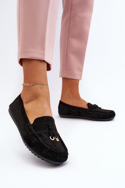 Women's Classic Black Suede Moccasins Ontala Women's Classic Black Suede Moccasins Ontala
