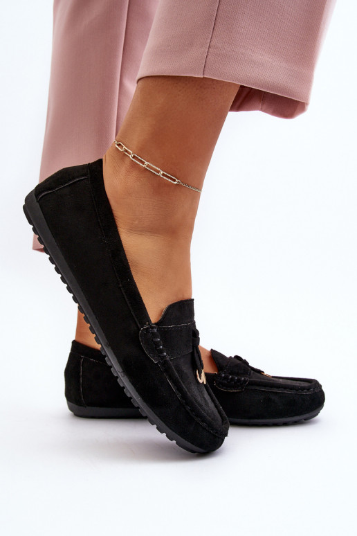 Women's Classic Black Suede Moccasins Ontala Women's Classic Black Suede Moccasins Ontala