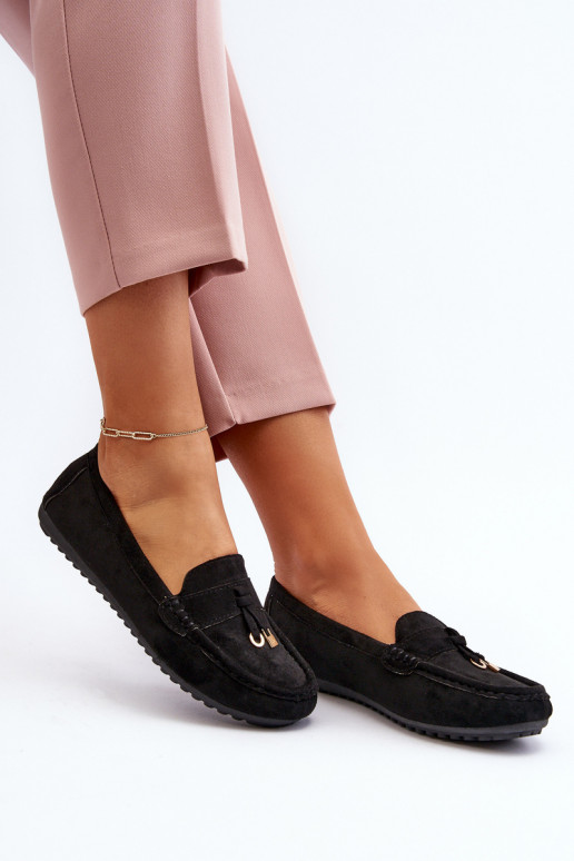 Women's Classic Black Suede Moccasins Ontala Women's Classic Black Suede Moccasins Ontala