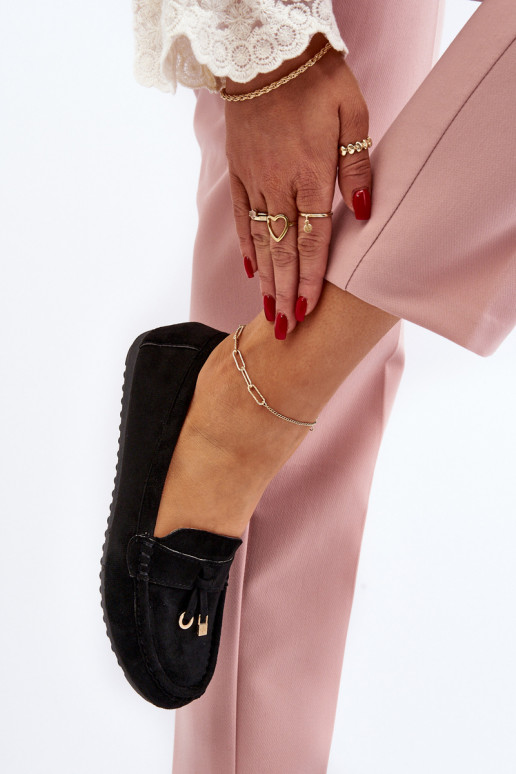 Women's Classic Black Suede Moccasins Ontala Women's Classic Black Suede Moccasins Ontala