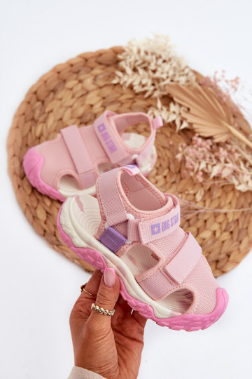 Girls' Sandals with Velcro Big Star NN374238 Pink 2