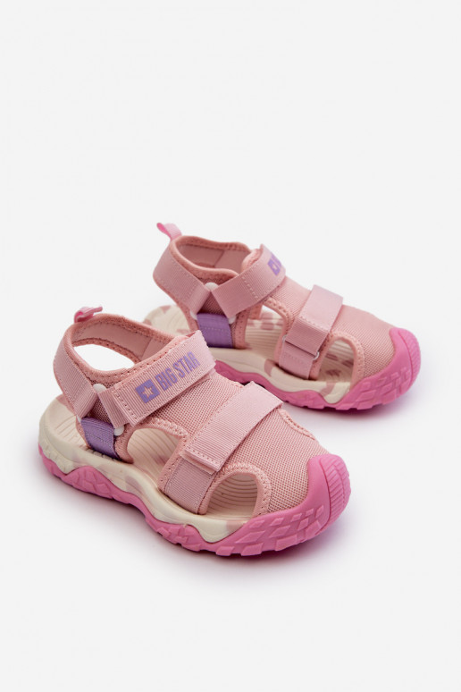 Girls' Sandals with Velcro Big Star NN374238 Pink Girls' Sandals with Velcro Big Star NN374238 Pink