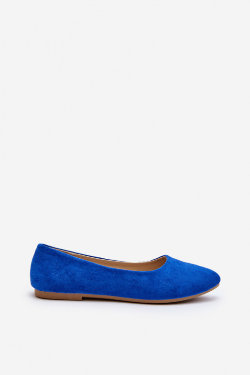 Women's Blue Suede Ballerina Flats Kommia Women's Blue Suede Ballerina Flats Kommia