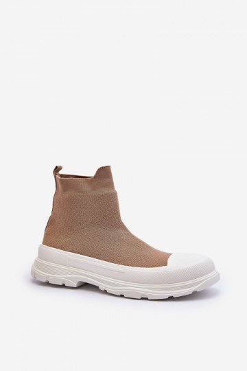 Women's Slip-On Sock Boots Brown Ilanae 2