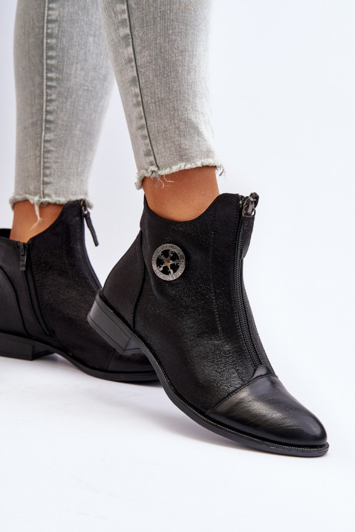 Women's Ankle Boots with Flat Heel and Zip Beige Loratie Women's Ankle Boots with Flat Heel and Zip Beige Loratie