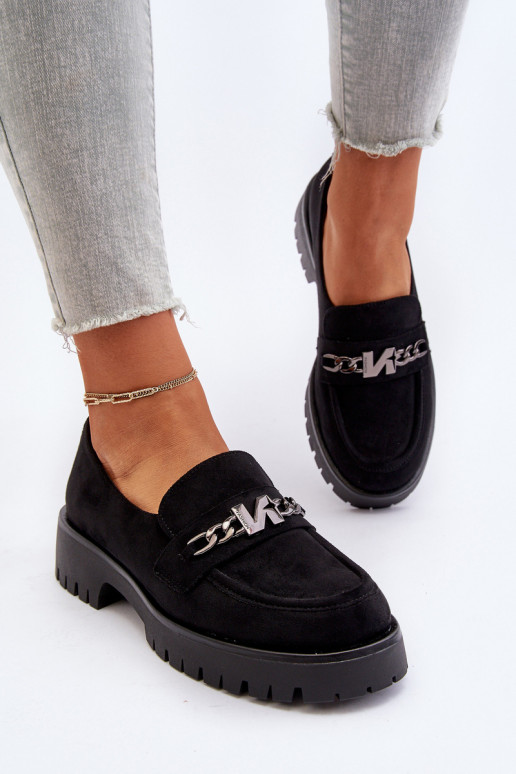 Black Suede Women's Moccasins with Decoration Loraleima Black Suede Women's Moccasins with Decoration Loraleima