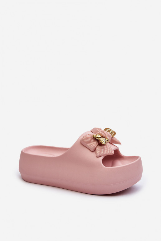 Women's Foam Flip Flops with Bow Pink Salessa