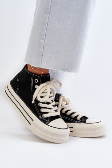 Women's Platform Sneakers Black Aineri 2