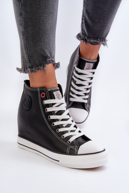 Women's Wedge Sneakers Cross Jeans NN2R4005 Black Women's Wedge Sneakers Cross Jeans NN2R4005 Black