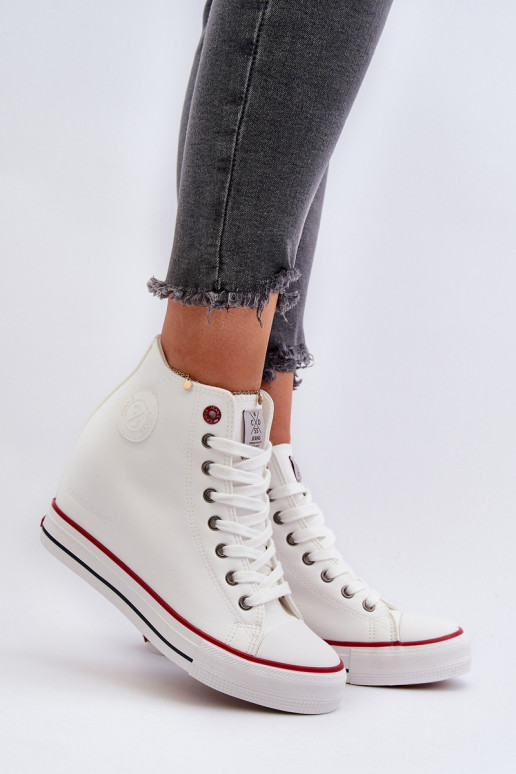Women's Wedge Sneakers Cross Jeans NN2R4004 White Women's Wedge Sneakers Cross Jeans NN2R4004 White
