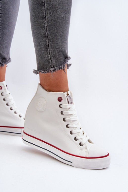 Women's Wedge Sneakers Cross Jeans NN2R4004 White Women's Wedge Sneakers Cross Jeans NN2R4004 White