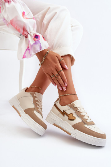 Women's platform sneakers in beige Zeparine 2
