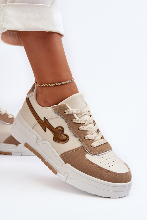Women's platform sneakers in beige Zeparine Women's platform sneakers in beige Zeparine