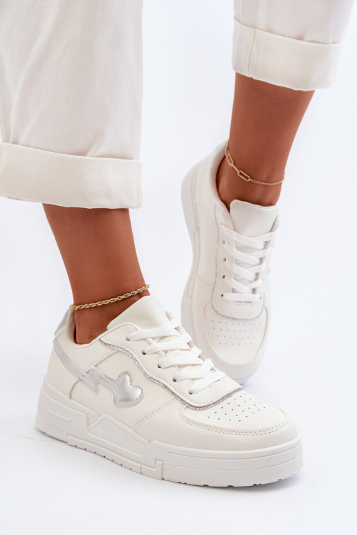 Women's Platform Sneakers White Zeparine Women's Platform Sneakers White Zeparine