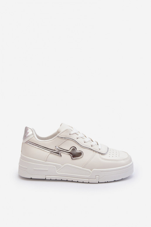 Sneakersy Damskie Na Platformie Białe Zeparine