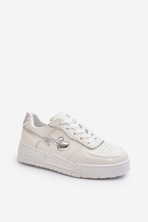 Sneakersy Damskie Na Platformie Białe Zeparine
