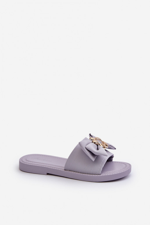 Women's Slippers with Bow Lavender Arsicada