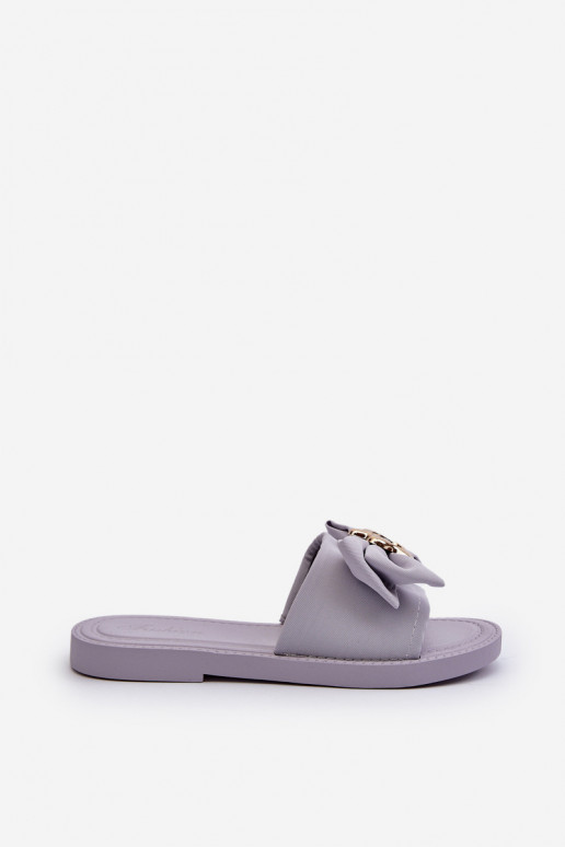 Women's Slippers with Bow Lavender Arsicada