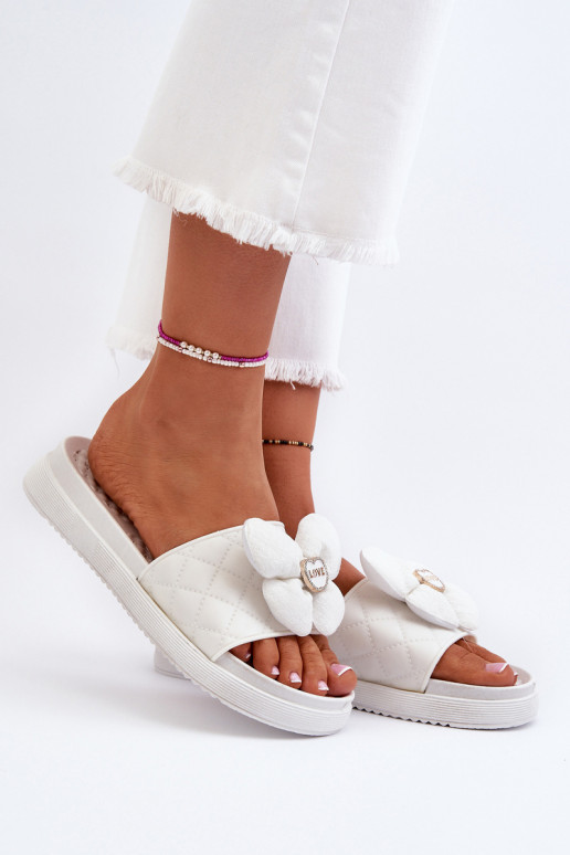 Women's Grey Sandals with Decoration on Low Platform Cedrella Women's Grey Sandals with Decoration on Low Platform Cedrella
