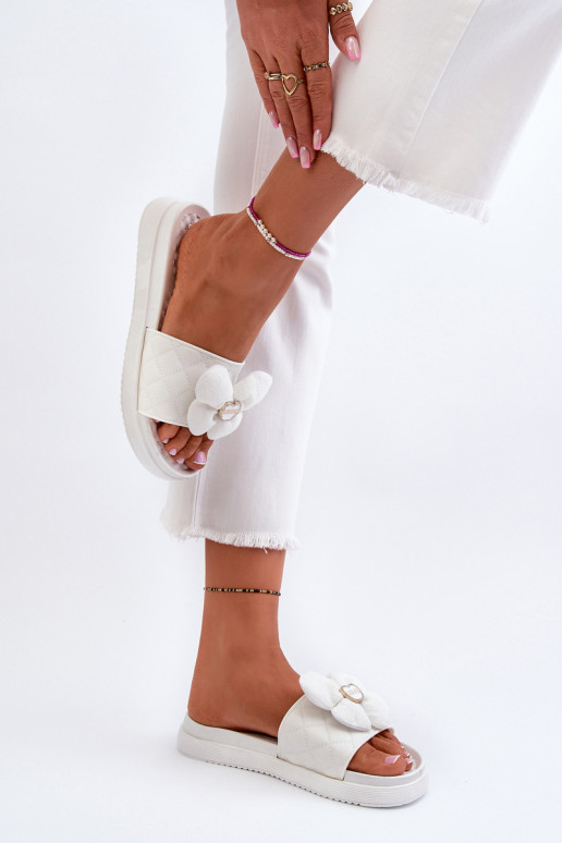 Women's Grey Sandals with Decoration on Low Platform Cedrella Women's Grey Sandals with Decoration on Low Platform Cedrella