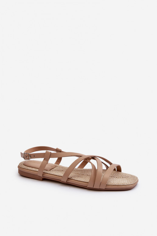 Flat Women's Sandals Big Star NN274012 Beige