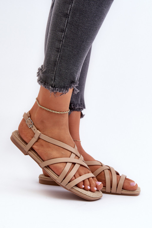 Flat Women's Sandals Big Star NN274012 Beige