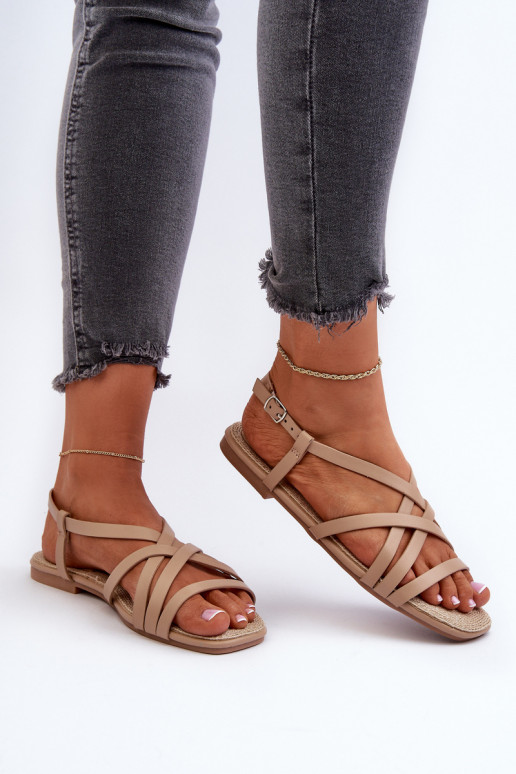 Flat Women's Sandals Big Star NN274012 Beige