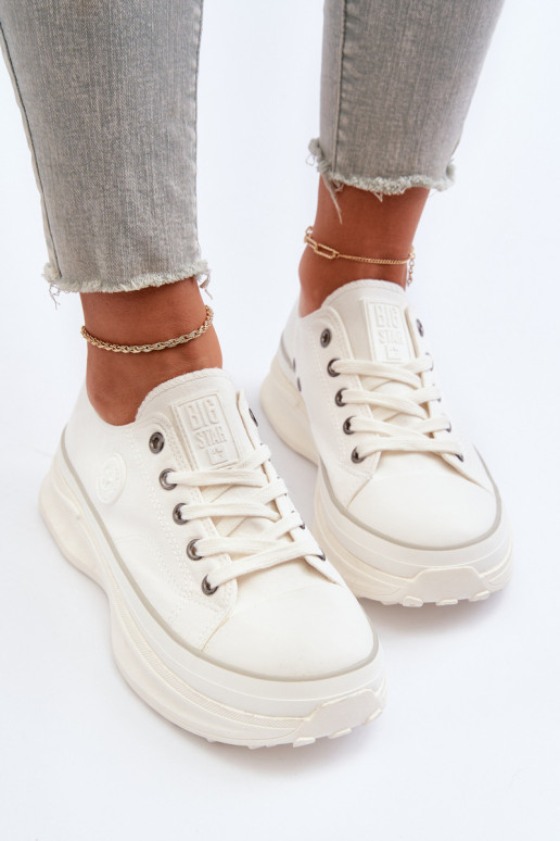 Women's sneakers with chunky sole Big Star NN274126 White