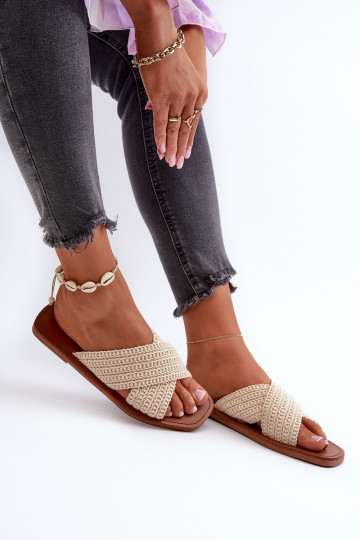 Women's Flat Sandals Big Star NN274078 Beige 2