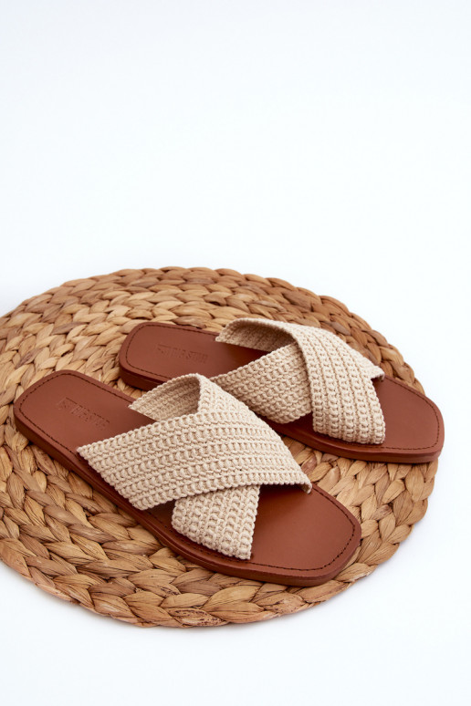 Women's Flat Sandals Big Star NN274078 Beige